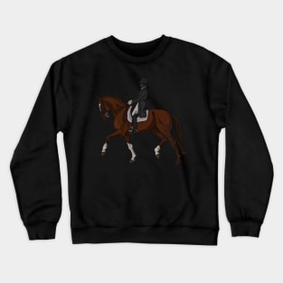 Chestnut Dressage Horse Collected Trot with Chrome - Equestrians of Color Crewneck Sweatshirt
